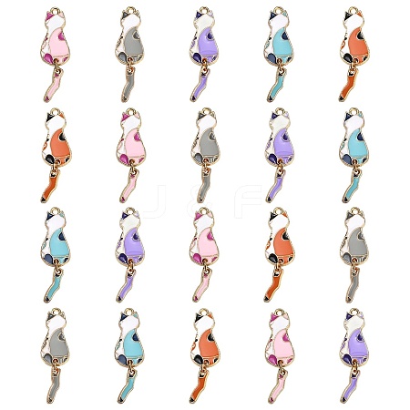 35Pcs 5 Colors Eco-Friendly Alloy Enamel Pendants ENAM-CJ0002-82-1