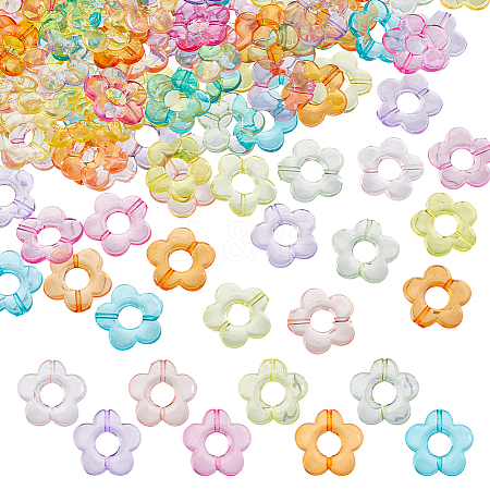 200Pcs Transparent Acrylic Bead Frame TACR-DC0001-14-1