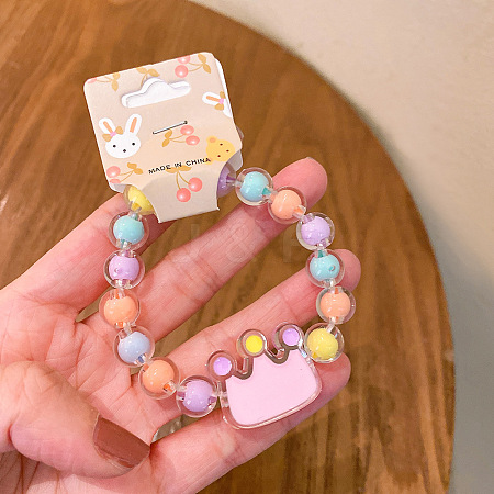 Adorable Pastel Acrylic Beaded Stretch Bracelets for Girl FS-WGCE8BF-01-1