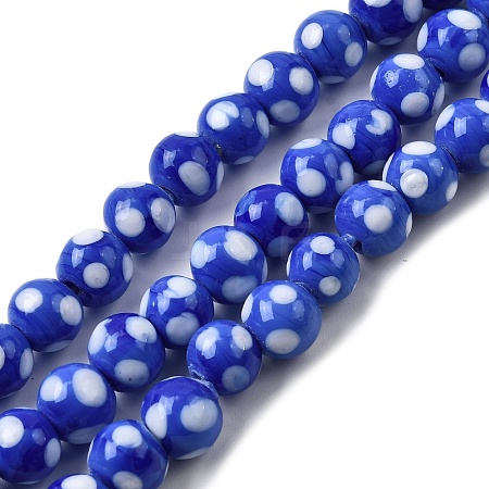 Handmade Lampwork Beads LAMP-D002-8mm-01H-1