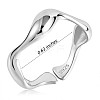 Rhodium Plated 925 Sterling Silver Wave Open Cuff Ring for Women JR862A-3