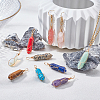ARRICRAFT 10Pcs 10 Colors Gemstone with Steel Wire Wrapped Pendants G-AR0004-03LG-4