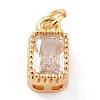 Real 18K Gold Plated Brass Inlaid Cubic Zirconia Charms X-ZIRC-L100-075G-03-2