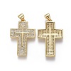 Brass Micro Pave Cubic Zirconia Pendants ZIRC-F115-11G-2