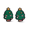 Christmas Printed Wooden Stud Earrings LS-EJEW-D046-03-2