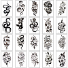 20Pcs 20 Styles Removable Temporary Water Proof Tattoos Paper Stickers DIY-CP0012-48C-1