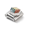 Cube 304 Stainless Steel Enamel Connector Charms STAS-L023-003B-2