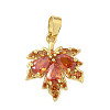 Brass Micro Pave Cubic Zirconia Pendants X-KK-H076-04G-1
