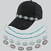 2 Sets 2 Styles Synthetic Turquoise Chips & Plastic Imitation Pearl Beads Hat Chain AJEW-CN0004-03-6