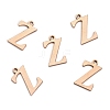Ion Plating(IP) 304 Stainless Steel Alphabet Charms STAS-H122-Z-RG-2