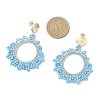 Glass Seed Bead Woven Stud Earrings EJEW-MZ00597-03-4