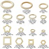 45Pcs 15 Styles Unfinished Wood Linking Rings WOOD-YW0001-15-3