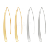 2 Pairs 2 Colors Alloy Oval & Rectangle Dangle Earrings for Women EJEW-FI0001-10-1