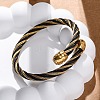 304 Stainless Steel Torque Bangles for Women BJEW-P310-25MC-1