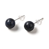Natural Lapis Lazuli Stud Earrings LS-G-B075-02P-08-1