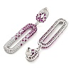 Brass Micro Pave Cubic Zirconia Dangle Stud Earrings EJEW-H014-17P-3