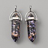 Synthetic Gemstone Double Terminal Pointed Pendants G-WH0016-37H-1