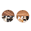 Transparent Resin & Walnut Wood Pendants RESI-TAC0017-75-A01-2
