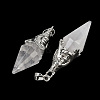 Natural Quartz Crystal Faceted Bicone Big Pendants G-Z101-03P-05-2