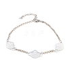 Face Mask Shape Alloy Link Anklets AJEW-AN00308-04-1