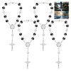 4Pcs Cross with Jesus Alloy Charm Bracelets BJEW-DC0001-09-1