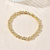 Heart Brass Micro Pave Clear Cubic Zirconia Link Chain Bracelets for Women BJEW-C156-07C-G-2