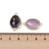 Natural Amethyst Faceted Connector Charms G-K347-11G-05-3