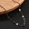 Brass Cable & Flat Sequin Chains Necklaces for Women NJEW-D302-44B-2