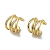Rack Plating Brass Micro Pave Cubic Zirconia Hoop Earrings EJEW-R162-39G-1