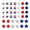 220Pcs Independence Day Theme Spray Painted Natural Wood Beads WOOD-TA0001-73-3