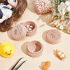 Round Wooden Umbilical Cord Storage Boxes with Carved Rose Pattern AJEW-WH0695-249-2