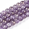 Transparent Crackle Glass Bead Strands GLAA-T025-8mm-02E-1