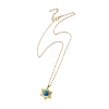 4Pcs 4 Styles Natural Amethyst & Heated Citrine & Apatite & Dyed Green Jade Copper Wire Wrapped Hexagram Pendant Brass Cable Chain Necklaces for Women NJEW-TA00258-4