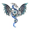 Dragon with Evil Eye Alloy Rhinestone with Plastic Lapel Pins for Backpack Clothes X1-JEWB-G043-02B-1