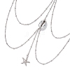 304 Stainless Steel Cable Chains & Electroplated Shell Pendant Tassel Thigh Leg Chains AJEW-AN00649-01-4