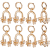 12Pcs Brass Micro Pave Cubic Zirconia Ice Pick Pinch Bails KK-BBC0018-30-1