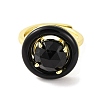 Rack Plating Round Brass Enamel Adjustable Rings RJEW-U004-01A-G-2