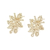 Flower Brass Stud Earring Findings KK-F921-04G-1