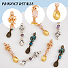 9Pcs Tibetan Style Alloy &  Gemstone Bead Big Pendants PALLOY-GA00010-5