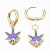 Brass Enamel Huggie Hoop Earrings EJEW-T014-28G-03-NF-3