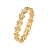 304 Stainless Steel Flower Hinged Cuff Bangles for Women SA-CBA45D5-27G-4