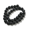 Grade A Natural Black Agate Beads Strands G447-6-5