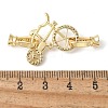 Brass Pave Clear Cubic Zirconia Fold Over Clasps KK-M320-18G-3