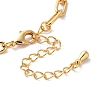 Heart Brass Charm Bracelets for Women BJEW-P342-18G-3