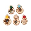 Natural Sea Shell & Dyed Agate Pendants G-N366-03G-1