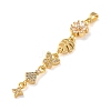 Brass Micro Pave Clear Cubic Zirconia Pendants KK-D101-01B-G-2