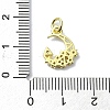 Moon Theme Brass Micro Pave Clear Cubic Zirconia Charms KK-H475-57G-01-3