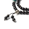 Wood Beads Pendant Necklace for Men Women NJEW-JN03663-4