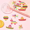 12Pcs 6 Styles Rainbow Color Printed Acrylic Pendants Sets OACR-FS0002-10-8