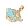 Brass Enamel Pendants KK-P332-01A-G-2